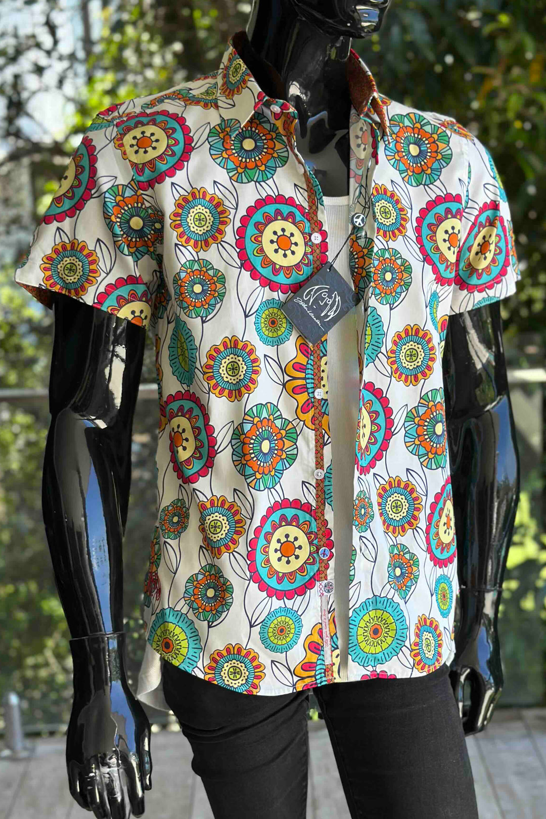JOHN LENNON Mens Brighouse Short Sleeve Shirt in Multi Print