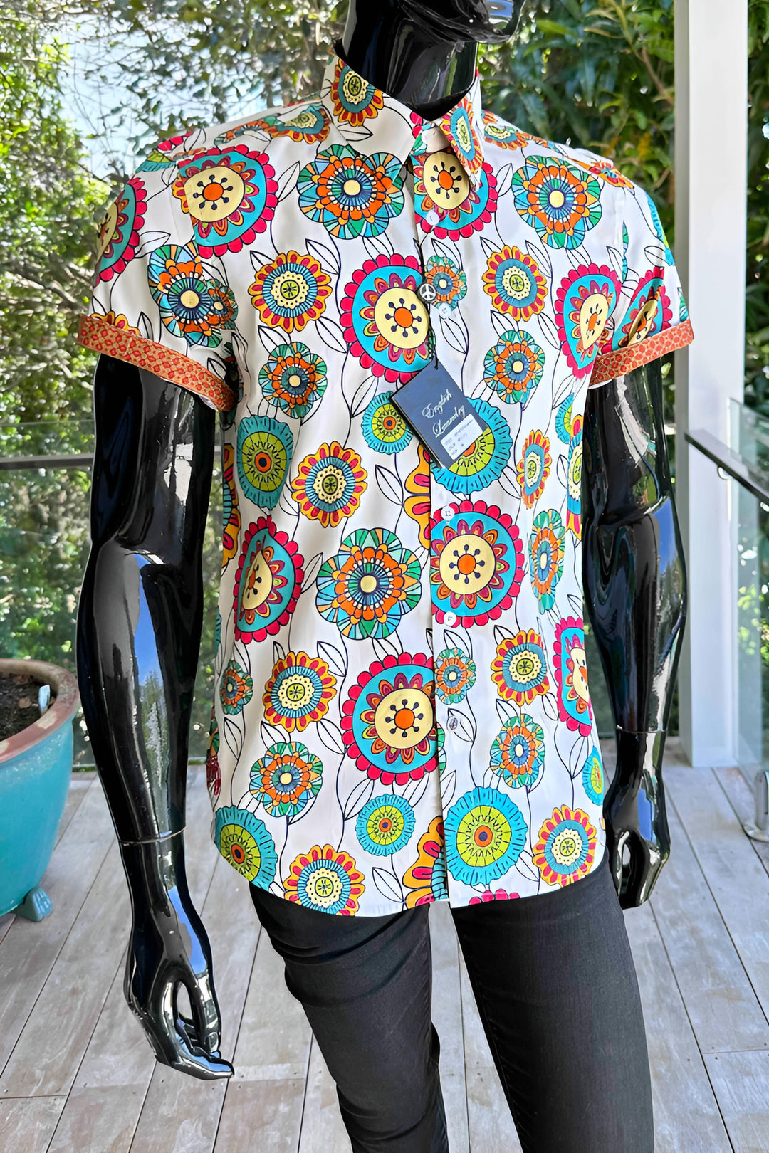 JOHN LENNON Mens Brighouse Short Sleeve Shirt in Multi Print