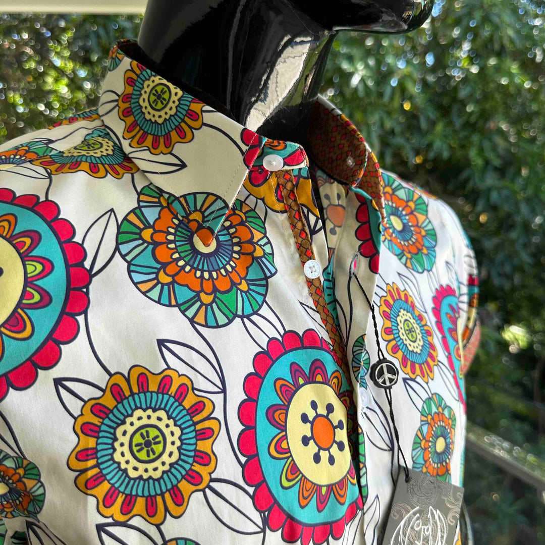 JOHN LENNON Mens Brighouse Short Sleeve Shirt in Multi Print