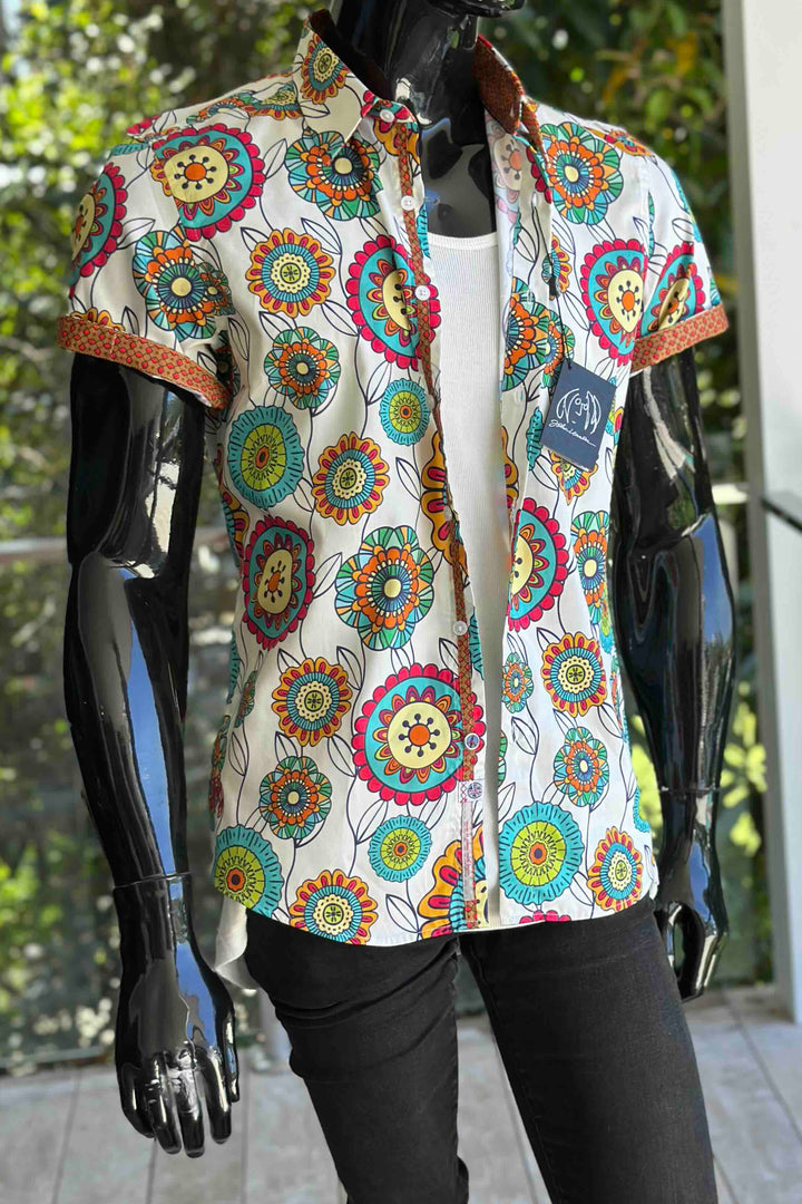 JOHN LENNON Mens Brighouse Short Sleeve Shirt in Multi Print