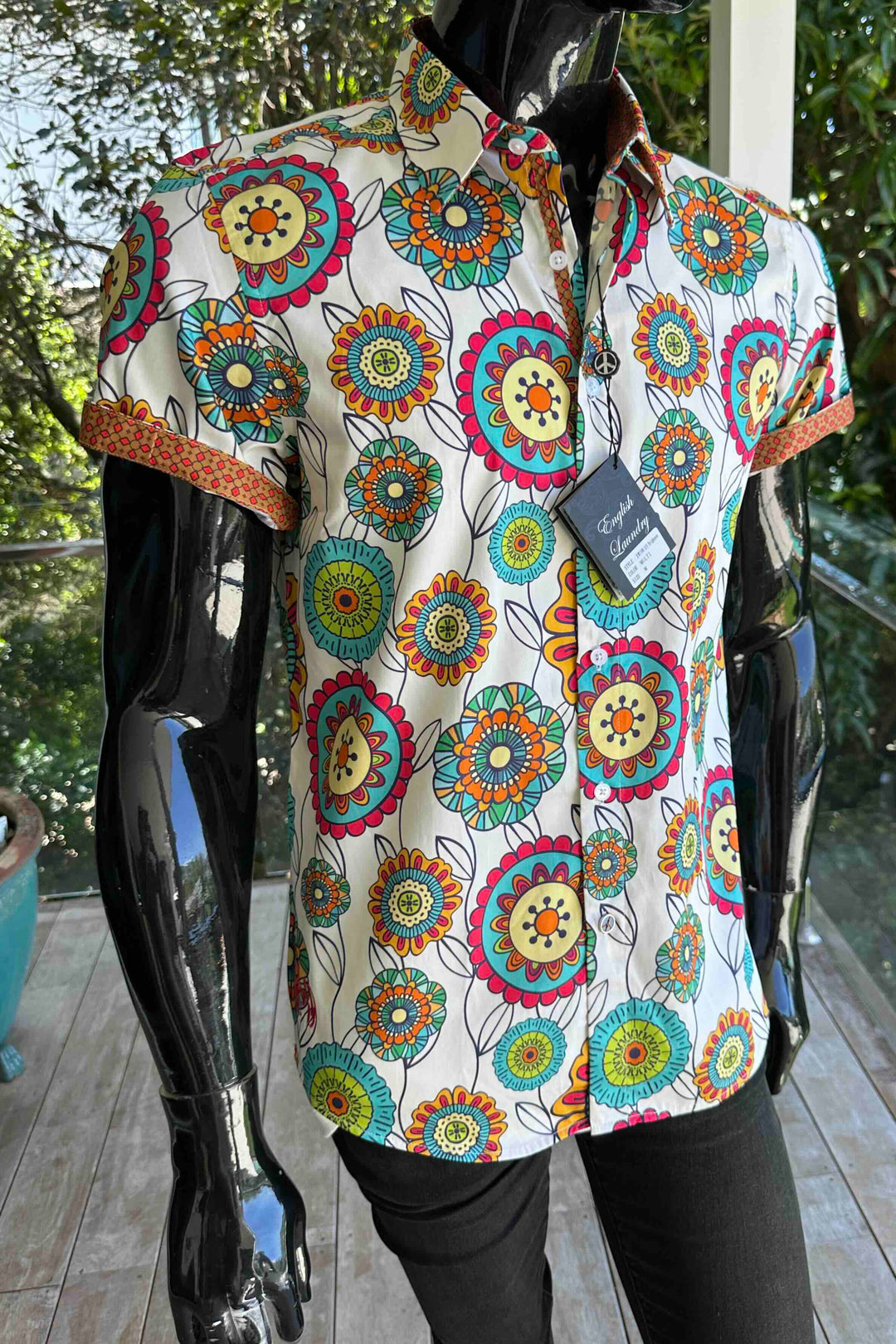 JOHN LENNON Mens Brighouse Short Sleeve Shirt in Multi Print