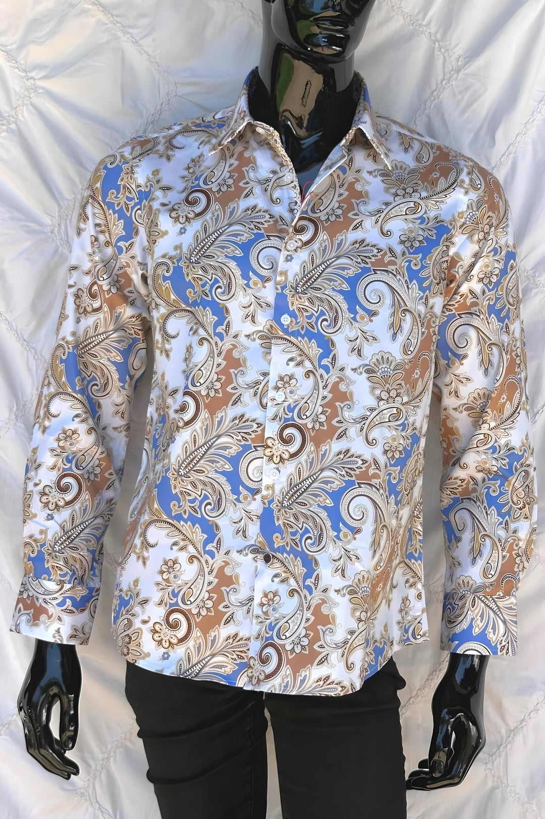 JOHN LENNON Mens Bromley Paisley Long Sleeve Shirt - White, MENS SHIRTS, JOHN LENNON, Elwood 101