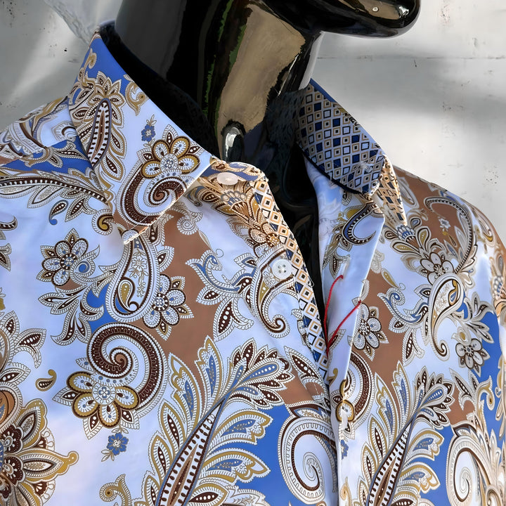 JOHN LENNON Mens Bromley Paisley Long Sleeve Shirt - White, MENS SHIRTS, JOHN LENNON, Elwood 101