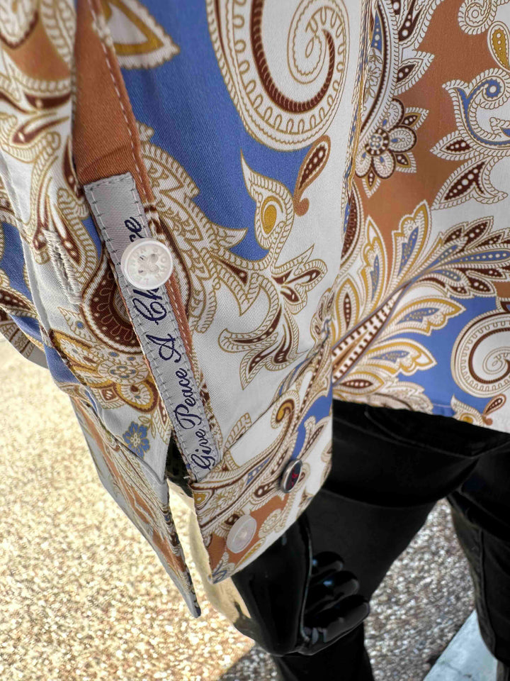 JOHN LENNON Mens Bromley Paisley Long Sleeve Shirt - White, MENS SHIRTS, JOHN LENNON, Elwood 101