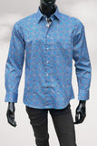 JOHN LENNON Mens Castleton Long Sleeve Shirt - Sapphire