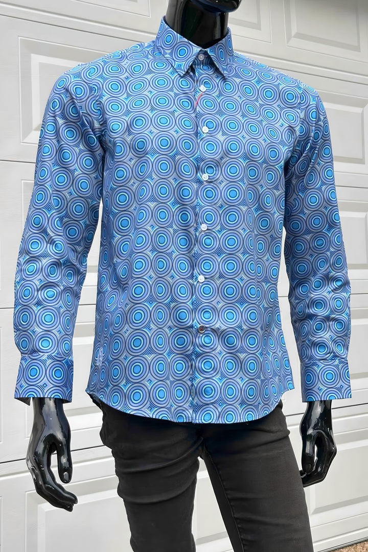 JOHN LENNON Mens Castleton Long Sleeve Shirt - Sapphire, MENS SHIRTS, JOHN LENNON, Elwood 101