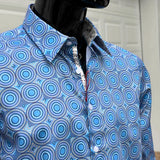JOHN LENNON Mens Castleton Long Sleeve Shirt - Sapphire