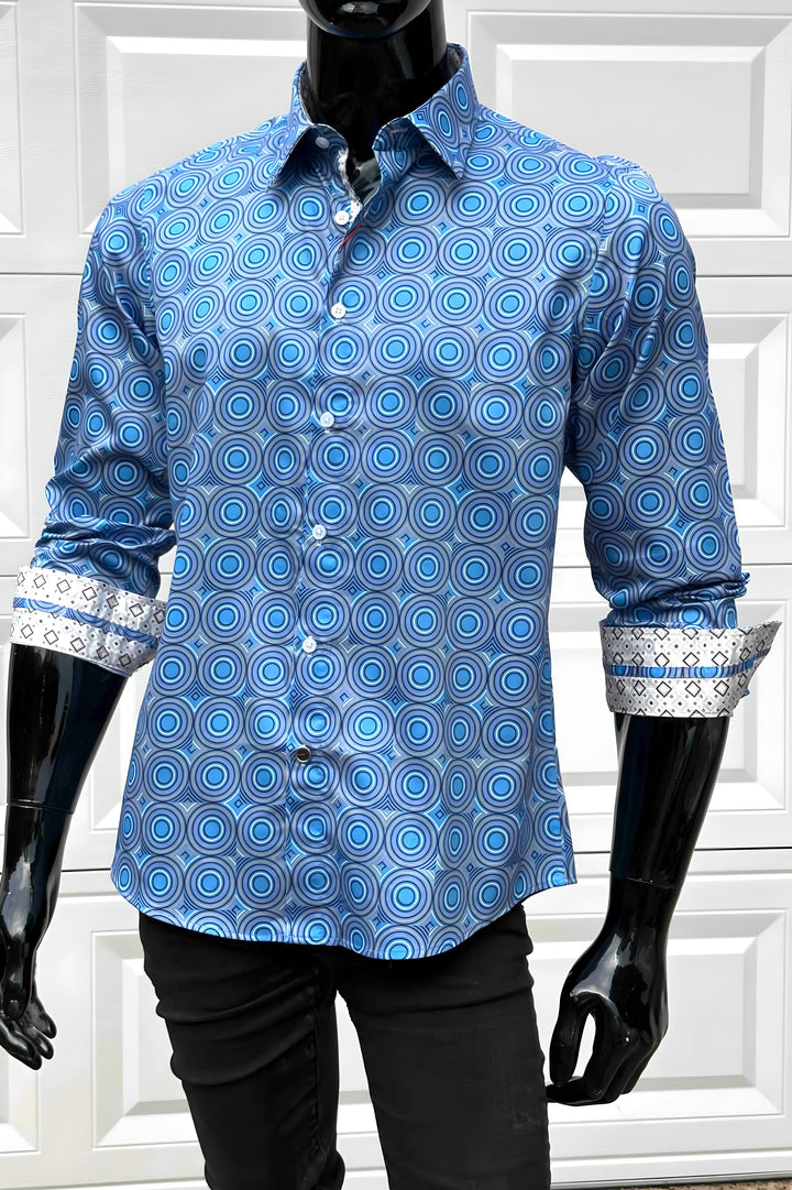 JOHN LENNON Mens Castleton Long Sleeve Shirt - Sapphire, MENS SHIRTS, JOHN LENNON, Elwood 101