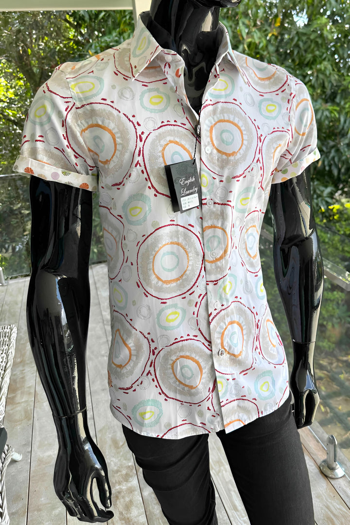 JOHN LENNON Mens Charley Short Sleeve Shirt in White, MENS SHIRTS, JOHN LENNON, Elwood 101