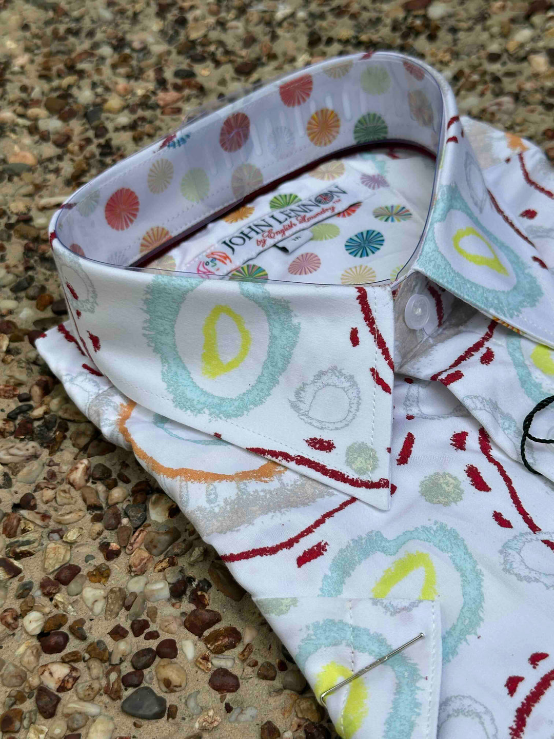 JOHN LENNON Mens Charley Short Sleeve Shirt in White