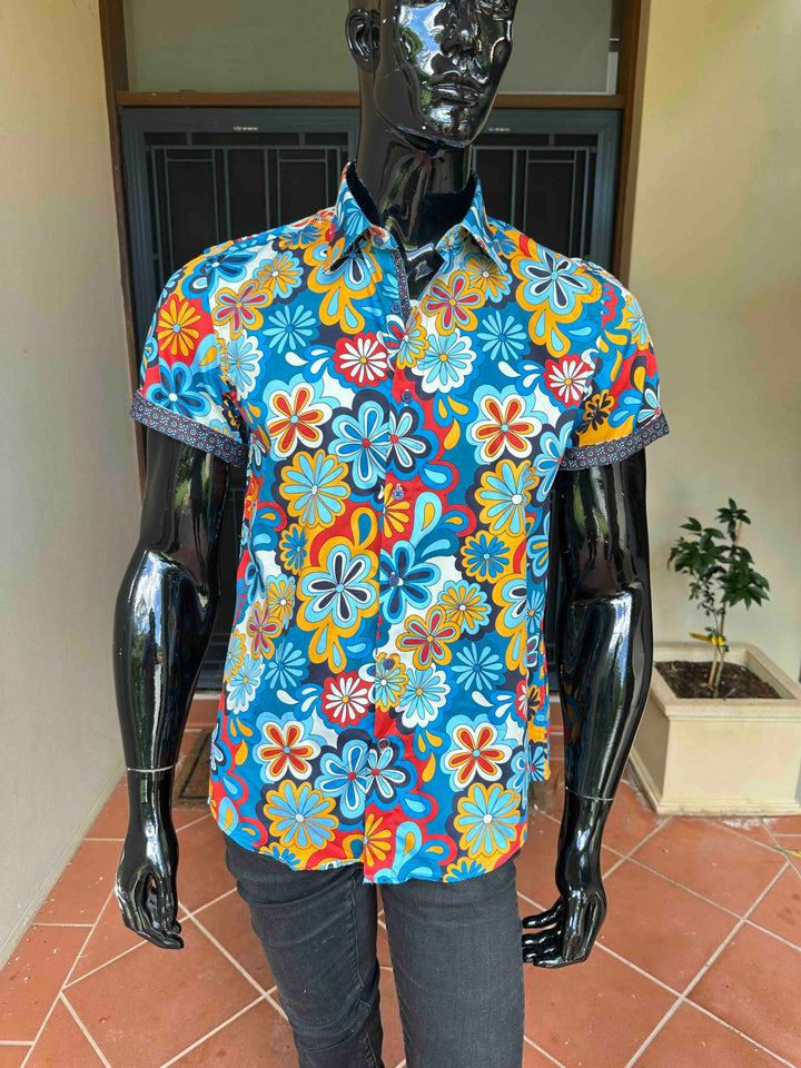 JOHN LENNON Mens Chippenham Short Sleeve Shirt - Multi, MENS SHIRTS, JOHN LENNON, Elwood 101