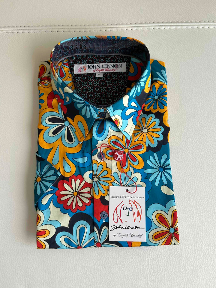 JOHN LENNON Mens Chippenham Short Sleeve Shirt - Multi, MENS SHIRTS, JOHN LENNON, Elwood 101