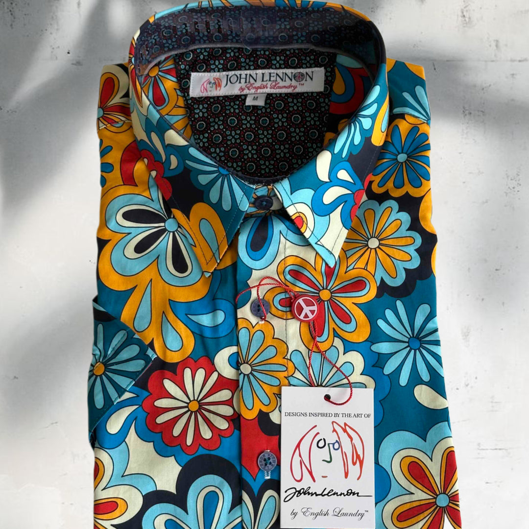 JOHN LENNON Mens Chippenham Short Sleeve Shirt - Multi, MENS SHIRTS, JOHN LENNON, Elwood 101