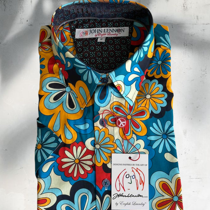 JOHN LENNON Mens Chippenham Short Sleeve Shirt - Multi, MENS SHIRTS, JOHN LENNON, Elwood 101