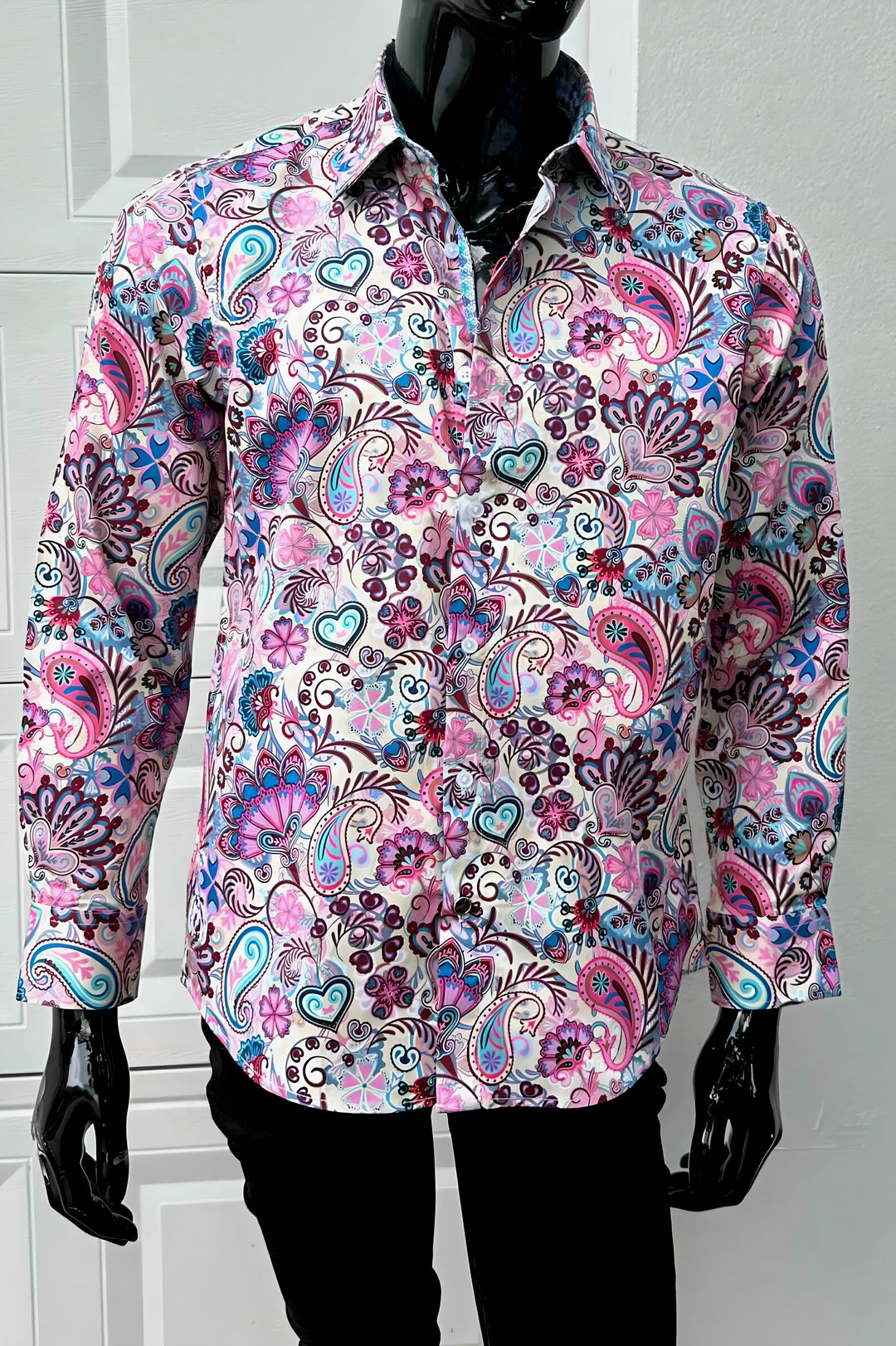 JOHN LENNON Mens Clifton Long Sleeve Shirt - White Floral Paisley, MENS SHIRTS, JOHN LENNON, Elwood 101