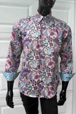 JOHN LENNON Mens Clifton Long Sleeve Shirt - White Floral Paisley, MENS SHIRTS, JOHN LENNON, Elwood 101