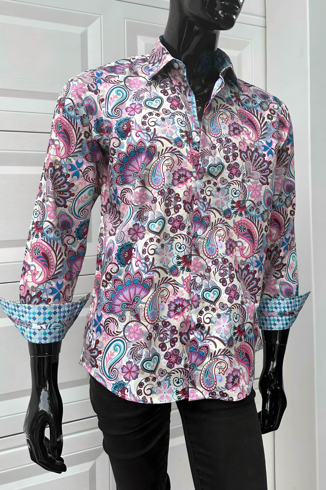 JOHN LENNON Mens Clifton Long Sleeve Shirt - White Floral Paisley, MENS SHIRTS, JOHN LENNON, Elwood 101