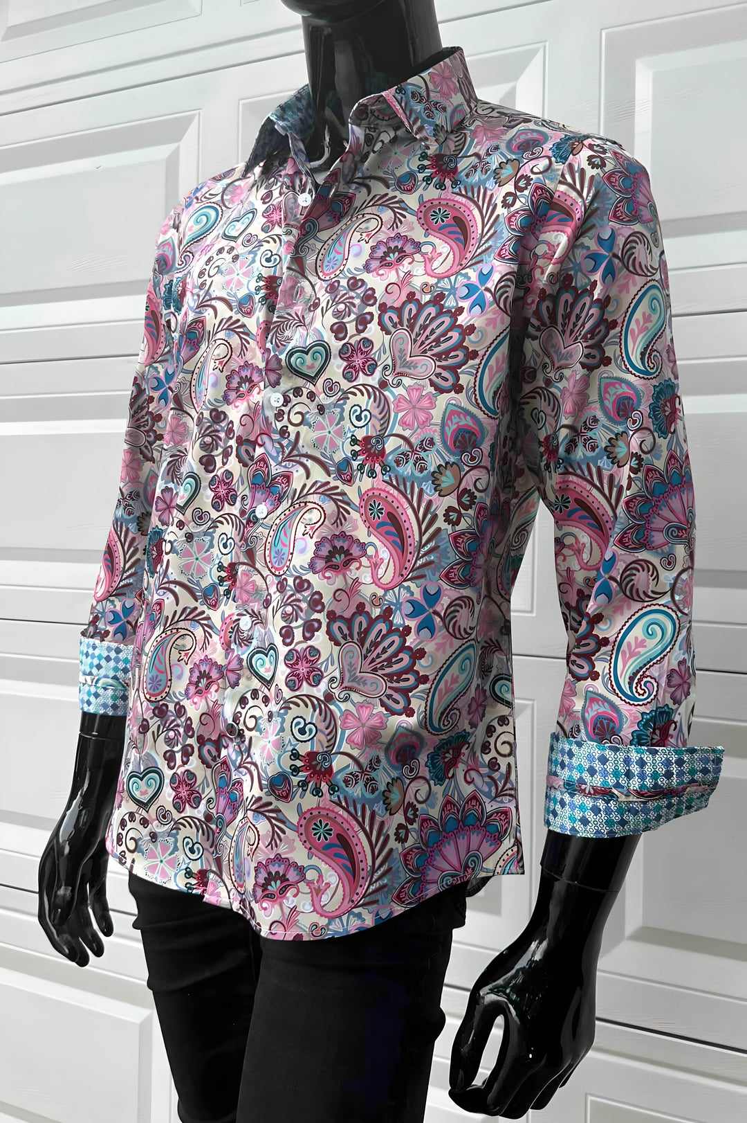 JOHN LENNON Mens Clifton Long Sleeve Shirt - White Floral Paisley, MENS SHIRTS, JOHN LENNON, Elwood 101