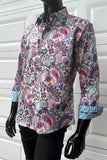 JOHN LENNON Mens Clifton Long Sleeve Shirt - White Floral Paisley, MENS SHIRTS, JOHN LENNON, Elwood 101