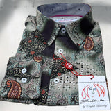 JOHN LENNON Mens Colchester Paisley Long Sleeve Shirt - Black, MENS SHIRTS, JOHN LENNON, Elwood 101