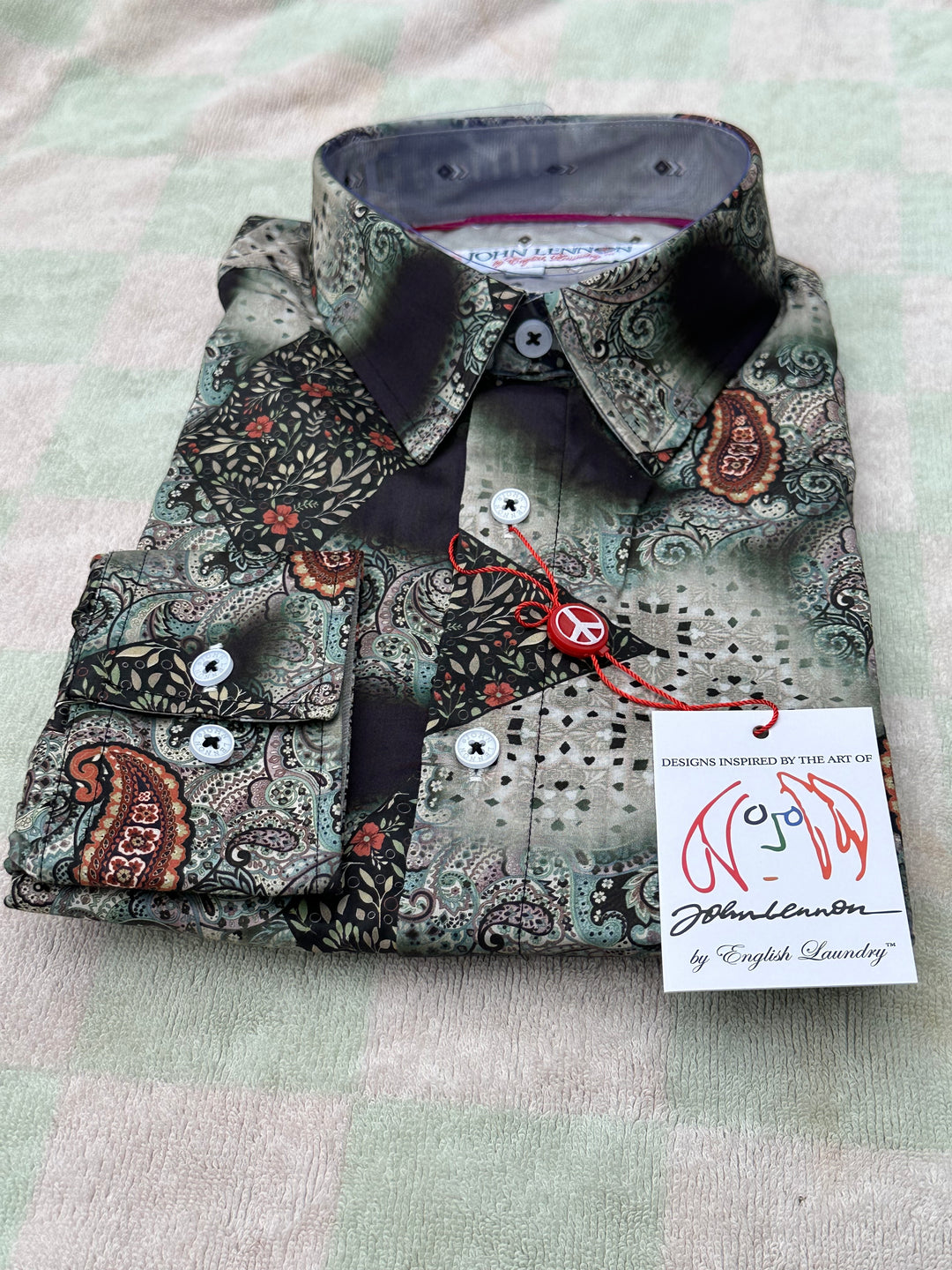 JOHN LENNON Mens Colchester Paisley Long Sleeve Shirt - Black, MENS SHIRTS, JOHN LENNON, Elwood 101