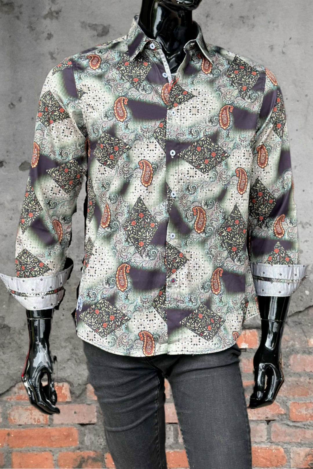 JOHN LENNON Mens Colchester Paisley Long Sleeve Shirt - Black, MENS SHIRTS, JOHN LENNON, Elwood 101