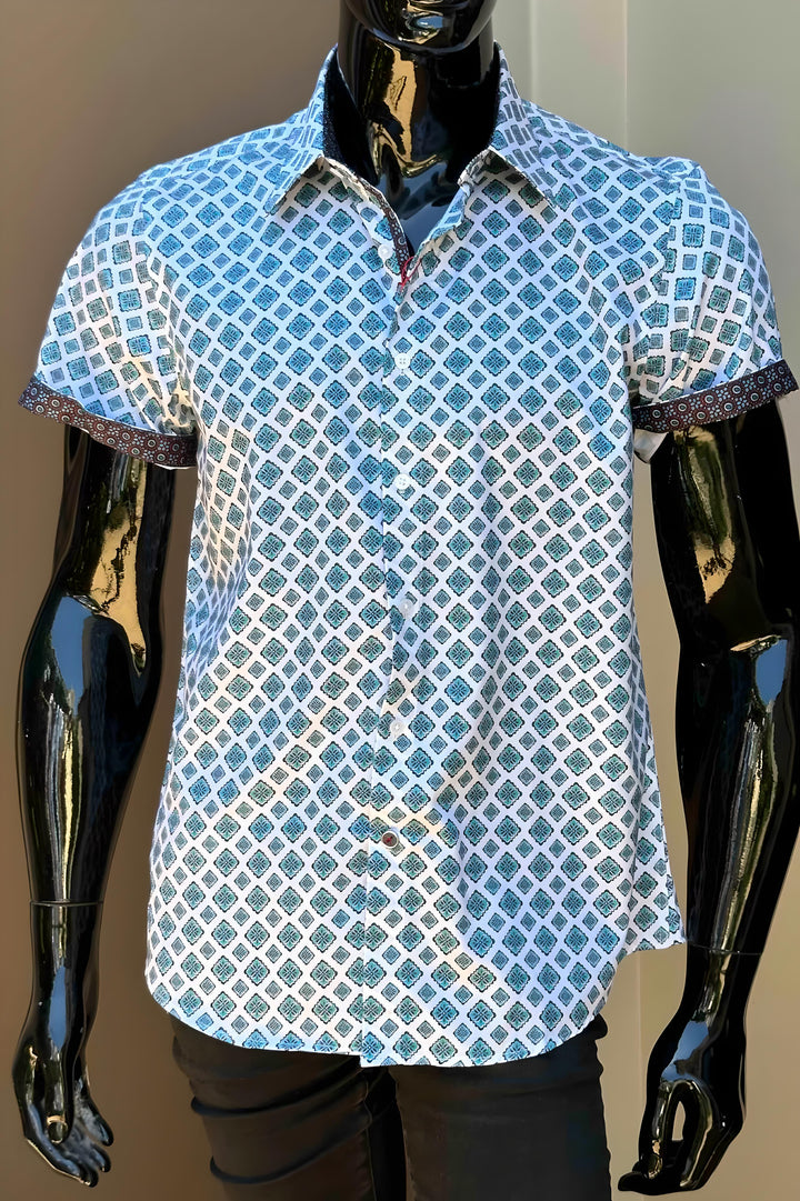 JOHN LENNON Mens Coldfield Short Sleeve Shirt - White, MENS SHIRTS, JOHN LENNON, Elwood 101