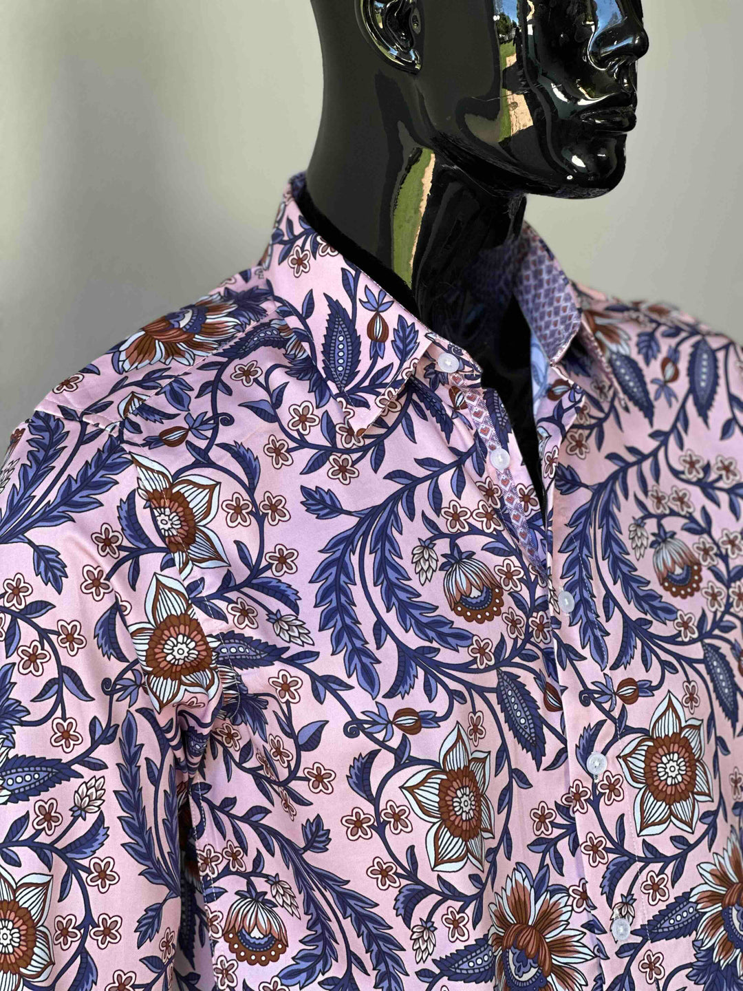 JOHN LENNON Mens Cradley Long Sleeve Paisley Shirt in Pink