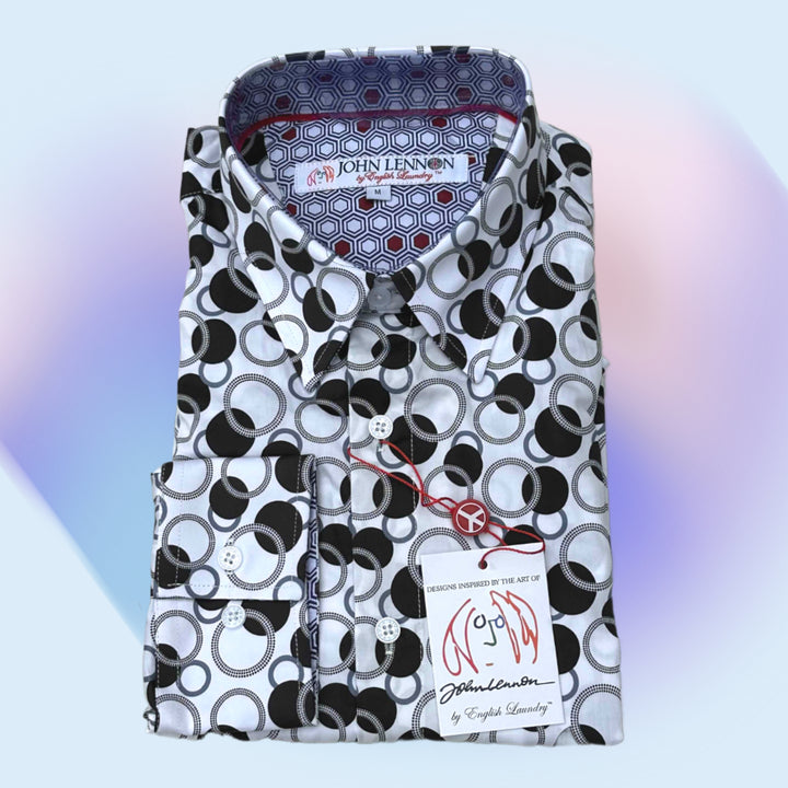 JOHN LENNON Mens Crewe Long Sleeve Shirt - White, MENS SHIRTS, JOHN LENNON, Elwood 101