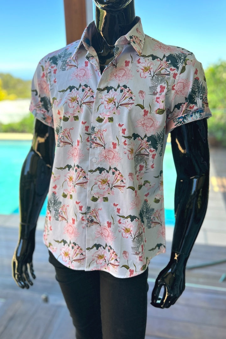 JOHN LENNON Mens Damson Short Sleeve Sleeve Shirt - Sky, MENS SHIRTS, JOHN LENNON, Elwood 101