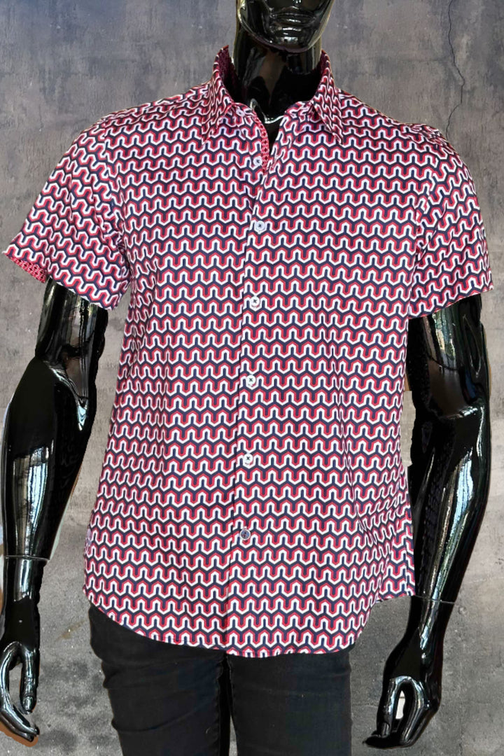 JOHN LENNON Mens Durham Short Sleeve Shirt - Red, MENS SHIRTS, JOHN LENNON, Elwood 101