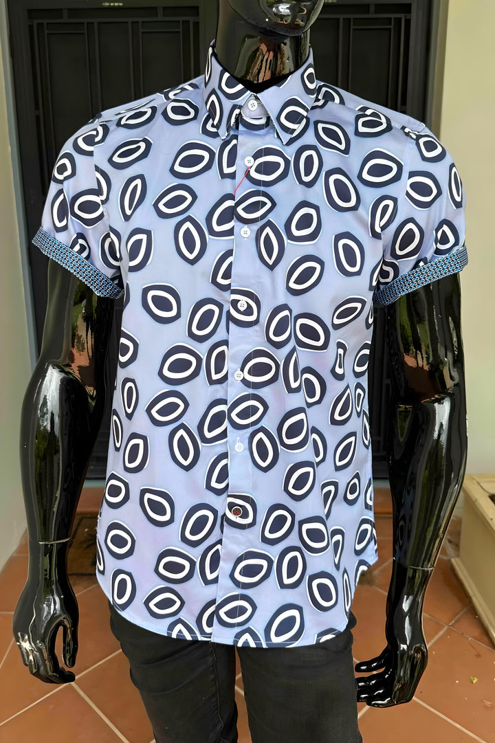 JOHN LENNON Mens Evesham Short Sleeve Shirt - Sky, MENS SHIRTS, JOHN LENNON, Elwood 101