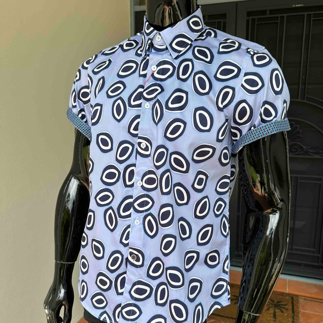 JOHN LENNON Mens Evesham Short Sleeve Shirt - Sky, MENS SHIRTS, JOHN LENNON, Elwood 101
