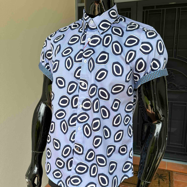 JOHN LENNON Mens Evesham Short Sleeve Shirt - Sky, MENS SHIRTS, JOHN LENNON, Elwood 101