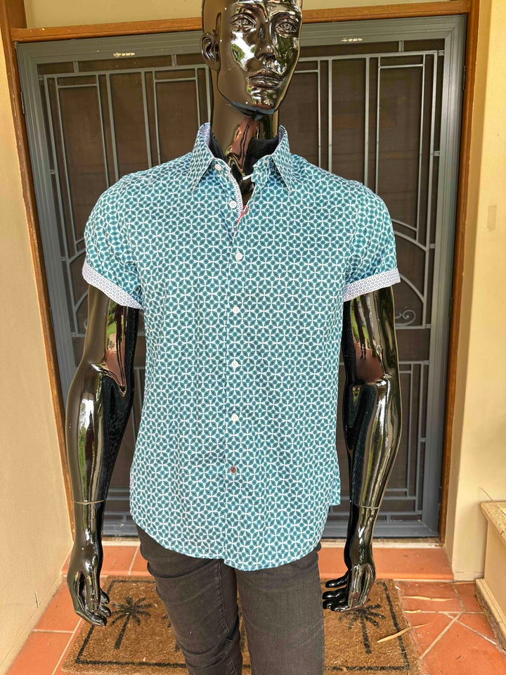 JOHN LENNON Mens Ferriby Short Sleeve Shirt - Emerald, MENS SHIRTS, JOHN LENNON, Elwood 101
