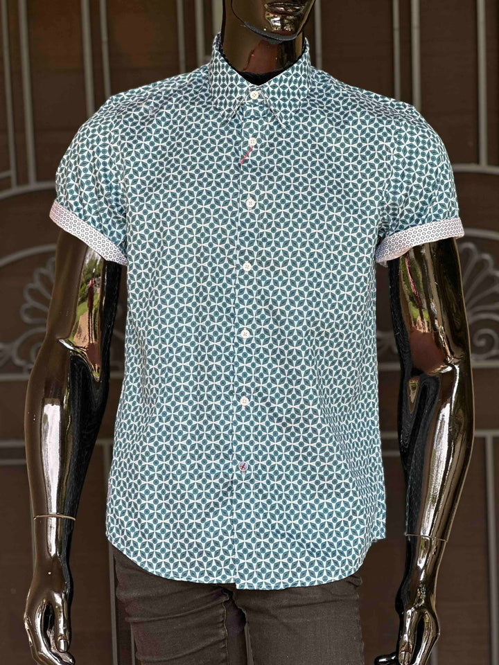 JOHN LENNON Mens Ferriby Short Sleeve Shirt - Emerald, MENS SHIRTS, JOHN LENNON, Elwood 101