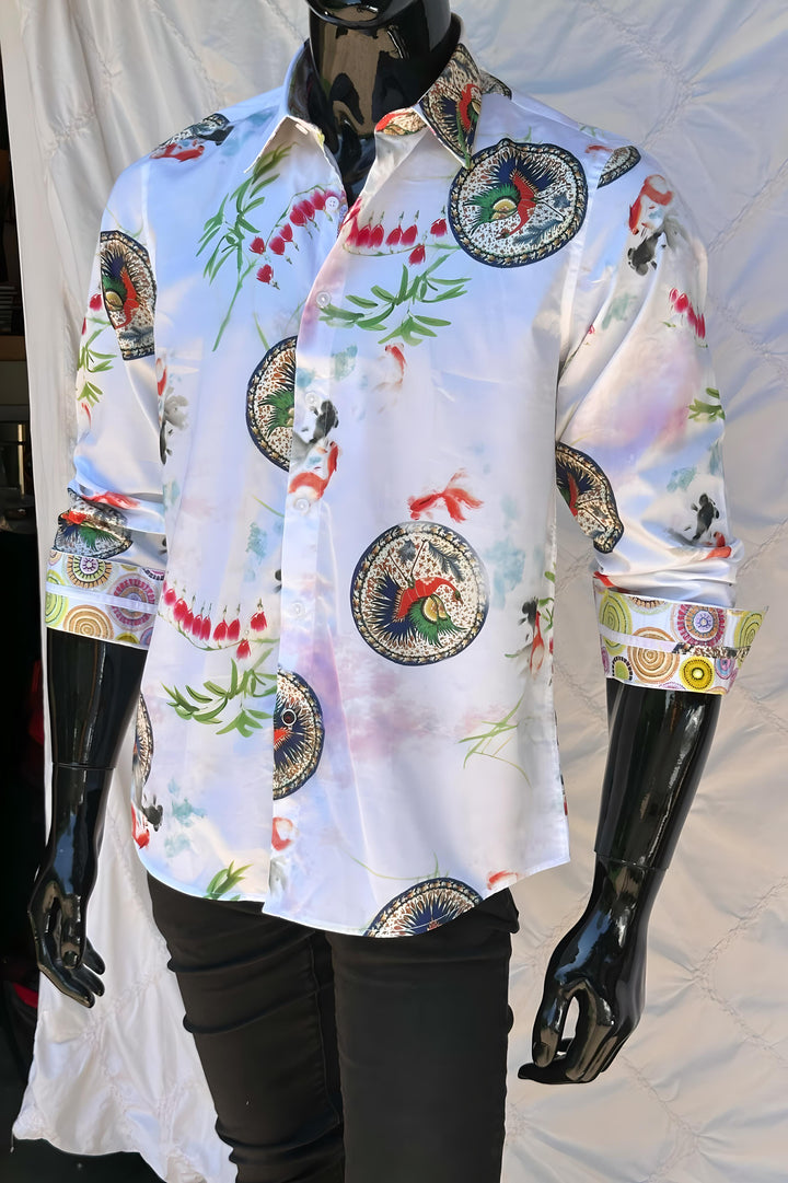 JOHN LENNON Mens Fleetwood Long Sleeve Shirt - White, MENS SHIRTS, JOHN LENNON, Elwood 101