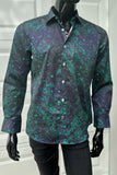 JOHN LENNON Mens Flixton Long Sleeve Shirt - Storm Green, MENS SHIRTS, JOHN LENNON, Elwood 101