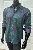 JOHN LENNON Mens Flixton Long Sleeve Shirt - Storm Green, MENS SHIRTS, JOHN LENNON, Elwood 101