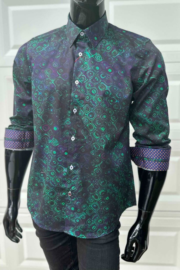 JOHN LENNON Mens Flixton Long Sleeve Shirt - Storm Green, MENS SHIRTS, JOHN LENNON, Elwood 101