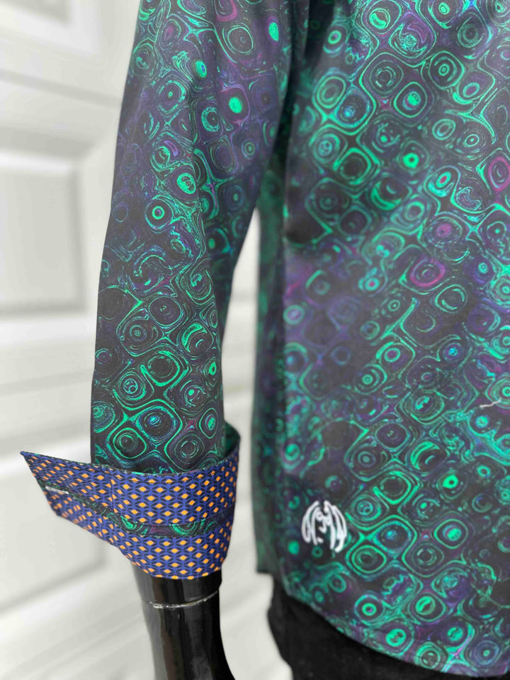 JOHN LENNON Mens Flixton Long Sleeve Shirt - Storm Green, MENS SHIRTS, JOHN LENNON, Elwood 101