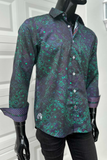 JOHN LENNON Mens Flixton Long Sleeve Shirt - Storm Green, MENS SHIRTS, JOHN LENNON, Elwood 101