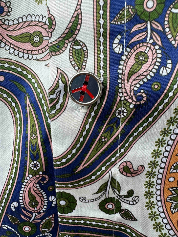 JOHN LENNON Mens Forest Green Paisley Long Sleeve Shirt - Mint, MENS SHIRTS, JOHN LENNON, Elwood 101