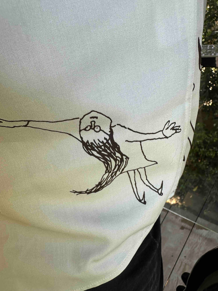 JOHN LENNON Mens Four Lane Short Sleeve Shirt in Khaki