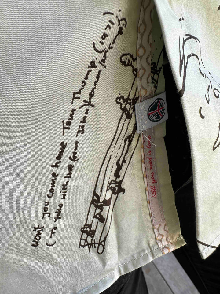 JOHN LENNON Mens Four Lane Short Sleeve Shirt in Khaki