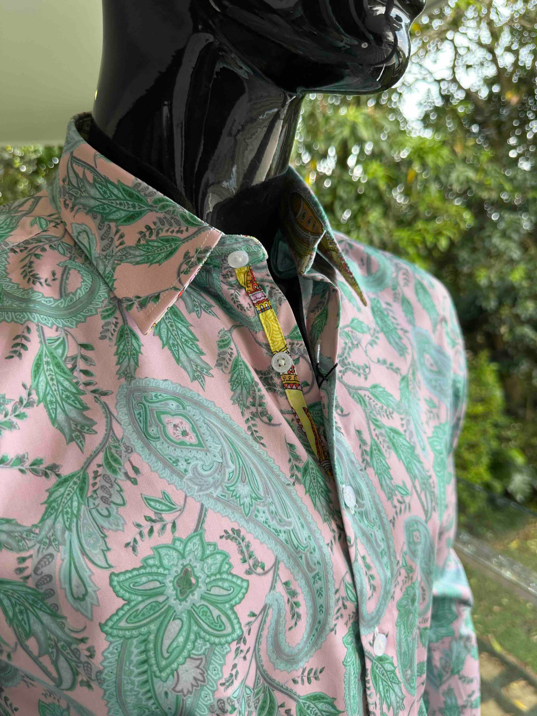 JOHN LENNON Mens Gosport Long Sleeve Paisley Shirt in Mint, MENS SHIRTS, JOHN LENNON, Elwood 101