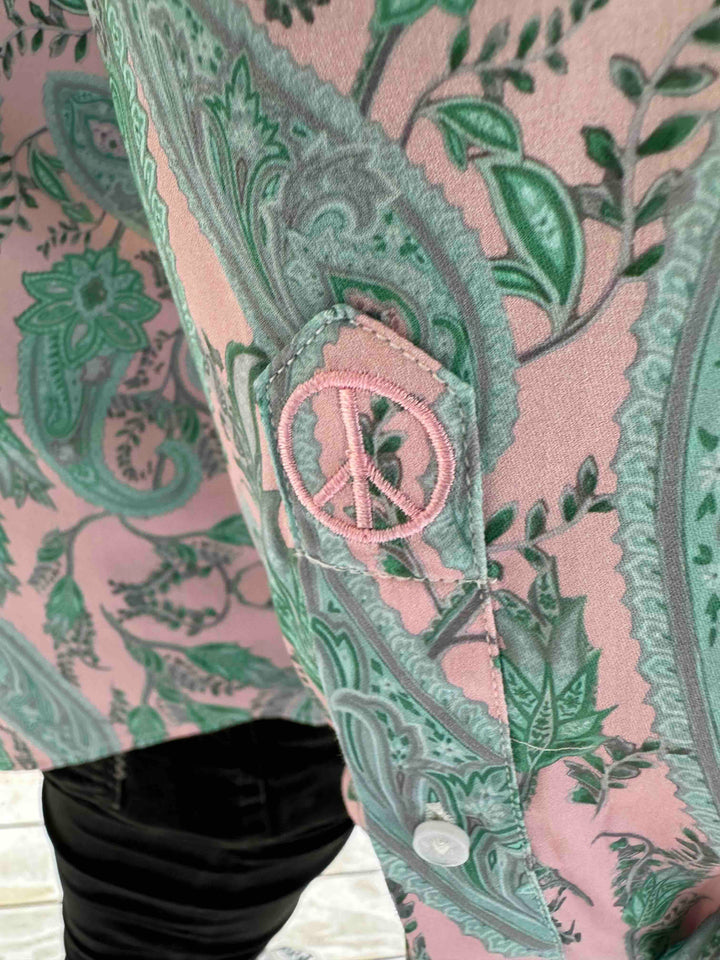 JOHN LENNON Mens Gosport Long Sleeve Paisley Shirt in Mint, MENS SHIRTS, JOHN LENNON, Elwood 101