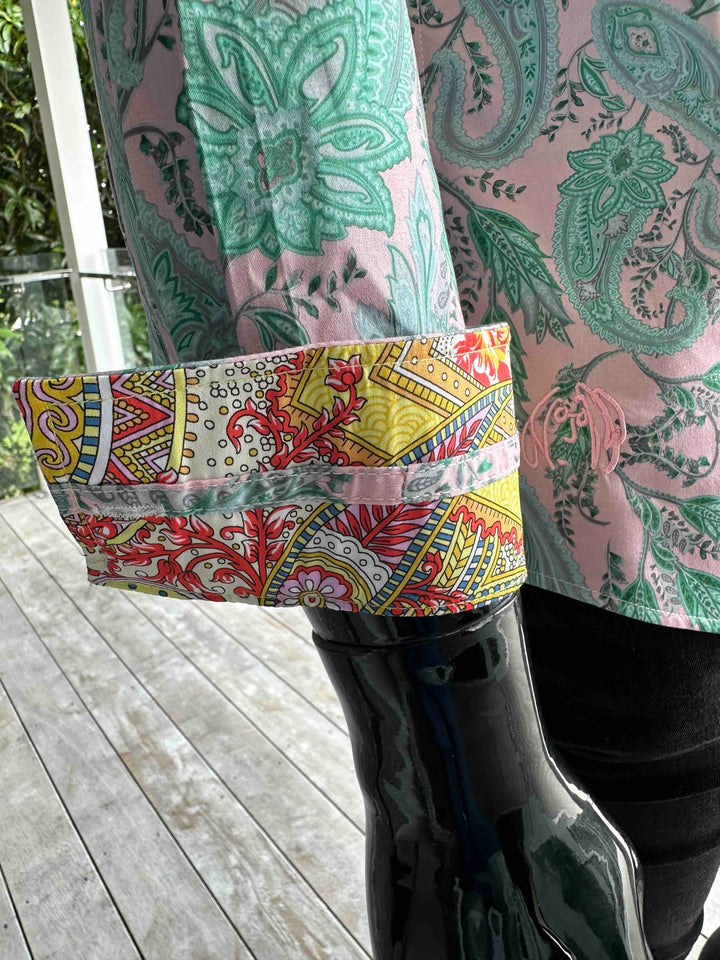 JOHN LENNON Mens Gosport Long Sleeve Paisley Shirt in Mint, MENS SHIRTS, JOHN LENNON, Elwood 101