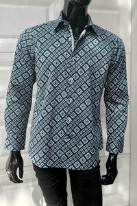 JOHN LENNON Mens Greenfield Long Sleeve Shirt - Sea, MENS SHIRTS, JOHN LENNON, Elwood 101