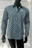 JOHN LENNON Mens Greenfield Long Sleeve Shirt - Sea, MENS SHIRTS, JOHN LENNON, Elwood 101